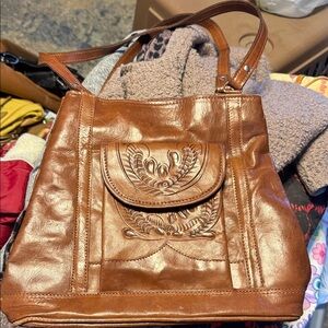 Elegant Brown Leather Handbag